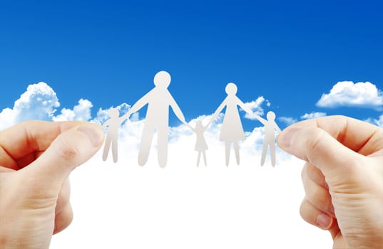 paper family in hands
