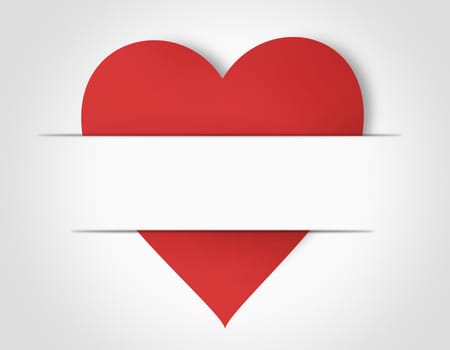 Paper heart with copy space