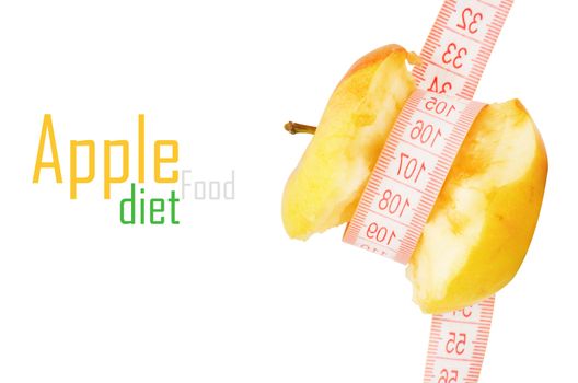 Apple with measurement isolated on white