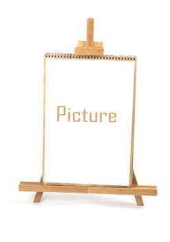 Artist easel and framei isolated on a white background