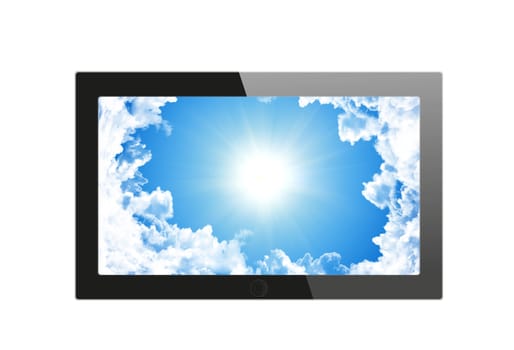 Black generic tablet pc, 3d render.