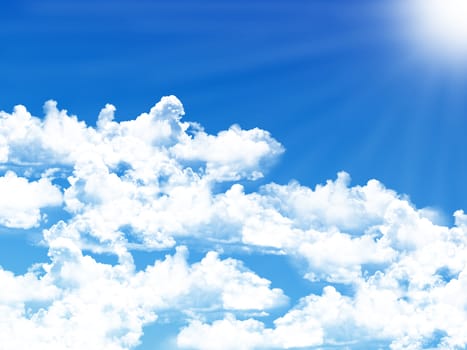 blue sky background with tiny clouds