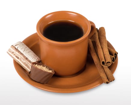 Coffee cup on white background