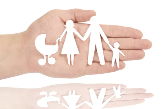 Paper family in hands