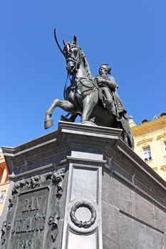 Monument to Ban Jelacic on city square, Zagreb