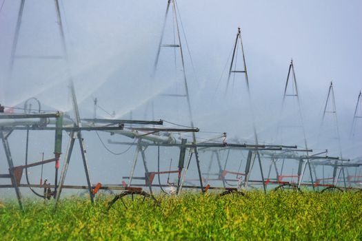 irrigation of crops of the Device to water the fields on the background space