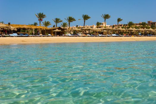 View of the coast of Africa in Egypt by sea