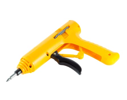 yellow screwdriver on a white background, isolated object