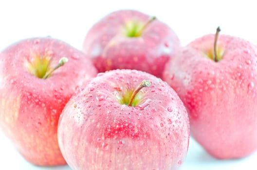 Red apples were isolated on white background