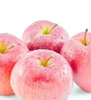 Red apples were isolated on white background