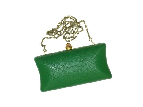 A ladies purse isolated against a white background