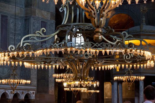 Interior of the Hagia Sophia in Istanbul. Turkey 