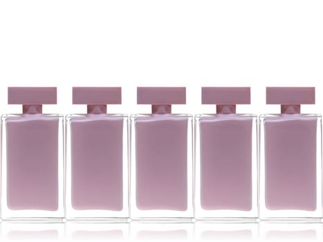 Perfume bottles isolated against a white background