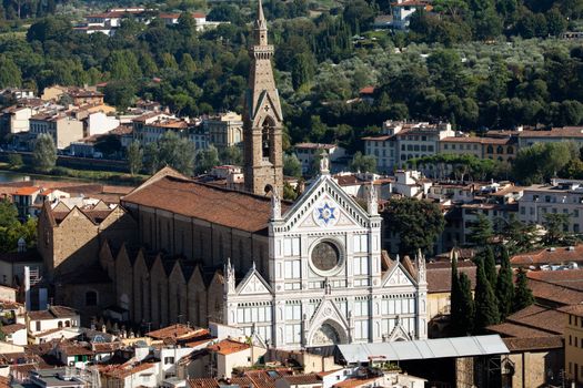 Florence - the view on Santa Croce from the dome Duomo