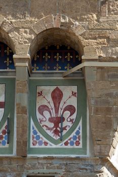 Florence - coats of arms on the wall Palazzo Vecchio