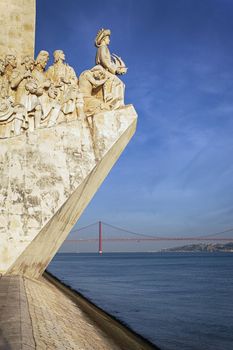 view of Padrao dos Descobrimentos, famous monument in Lisbon