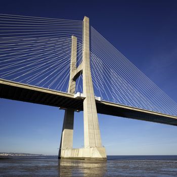 part of the Vasco da Gama bridge in Lisbon