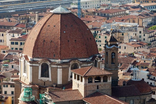 Florence - the view on San Lorenzo from the dome Duomo