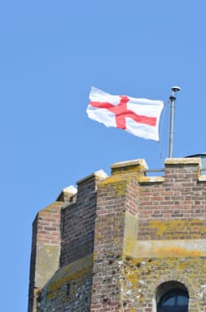 Detail of Castle Tower with George Cross