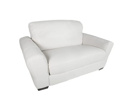 leather white armchair isolated