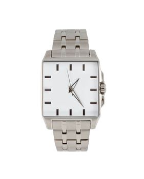 Men's classic steel wrist watch timer isolated
