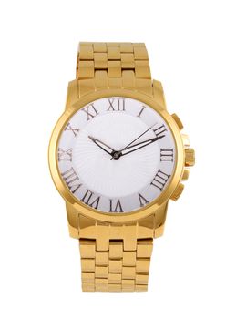 golden modern wrist watch isolated