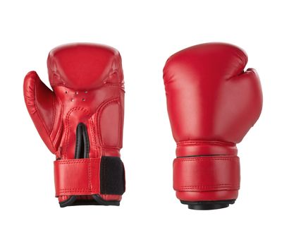 Red boxing gloves isolated on white