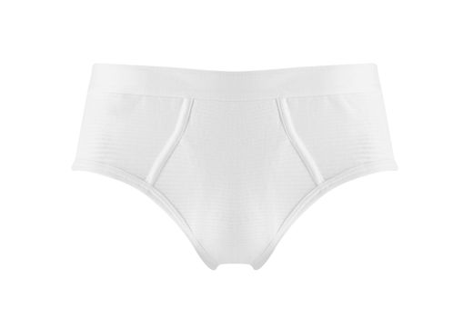 Front view of simple white man's panties isolated
