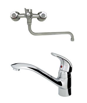 old with modern stainless steel tap