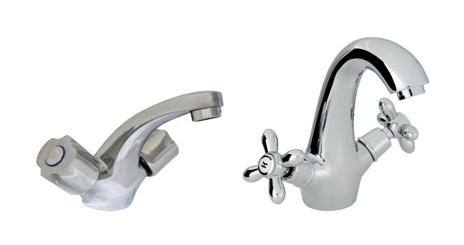 old with modern stainless steel tap