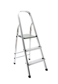 metal ladder isolated on white with clipping path