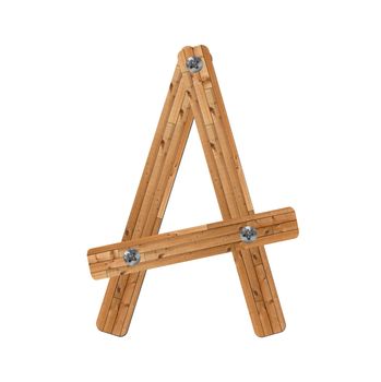 wooden alphabet - letter A� on white background