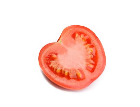 slice of tomato isolated on white