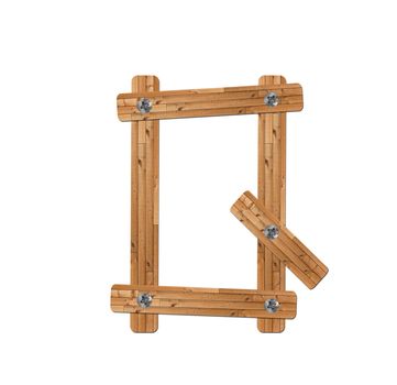 wooden alphabet - letter Q� on white background