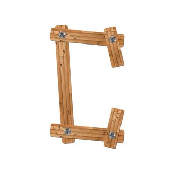 wooden alphabet - letter C� on white background