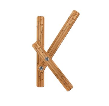 wooden alphabet - letter K� on white background