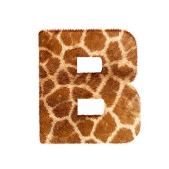 Letter from giraffe style fur alphabet. Isolated on white background. With clipping path.