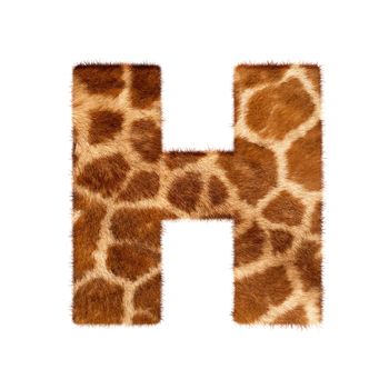 Letter from giraffe style fur alphabet. Isolated on white background. With clipping path.