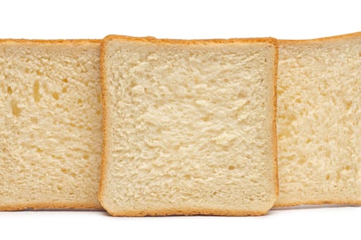 sliced bread on white background