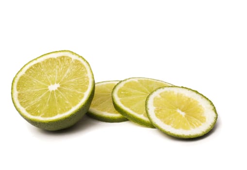 Fresh ripe lime isolated on white background