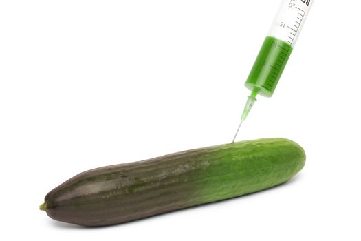 cucumber and syringe - concept