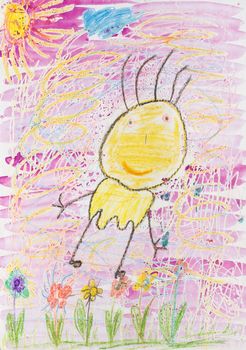 Painting of easter bunny - children style