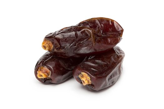 dryed dates on white background