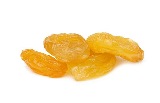 Dried apricots on a white background