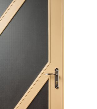 white door with Metal door handle