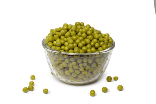 Pea Pod in bowl on a white background