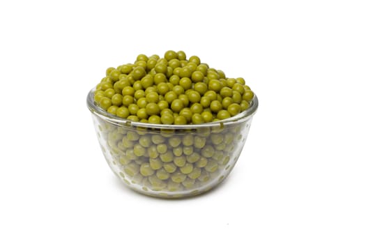 Pea Pod in bowl on a white background