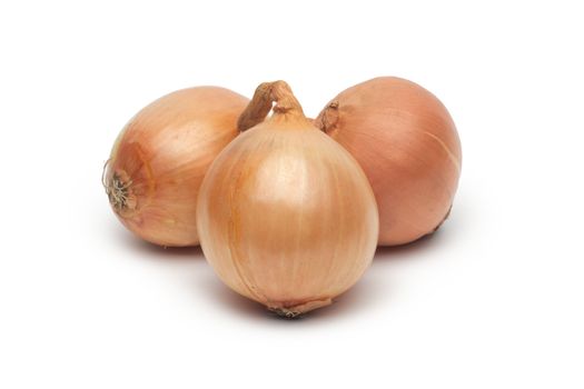 Ripe onion on a white background