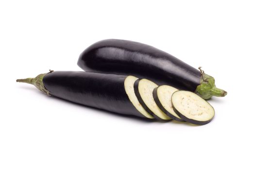 eggplant or aubergine vegetable on white background