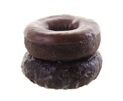 donuts, chocolate donuts on background